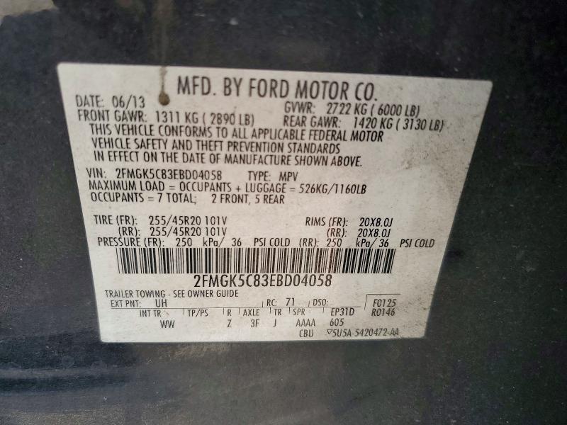 Продажа на аукционе авто 2014 Ford Flex, vin: 2FMGK5C83EBD04058, номер лота: 48928256