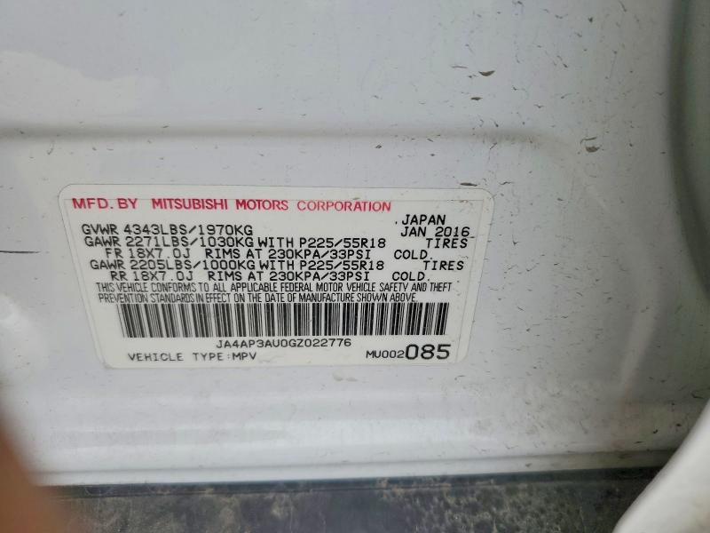 Продаж на аукціоні авто 2016 Mitsubishi Outlander Sport, vin: JA4AP3AU0GZ022776, номер лоту: 49840206