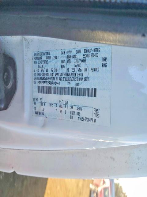 Продажа на аукционе авто 2010 Ford E250, vin: 1FTNE2EW2ADA03444, номер лота: 72217395