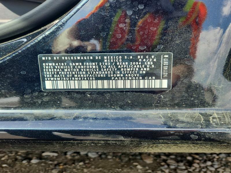 Продажа на аукционе авто 2024 Volkswagen Jetta, vin: 3VWBM7BU1RM074105, номер лота: 50331376