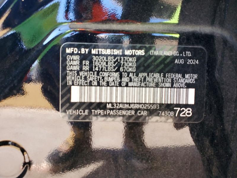 Продаж на аукціоні авто 2024 Mitsubishi Mirage, vin: ML32AUHJ6RH025593, номер лоту: 49194436