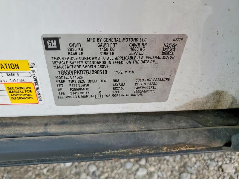 Aukcja sprzedaży 2016 Gmc Acadia, vin: 1GKKVPKD7GJ290510, numer aukcji: 51121966