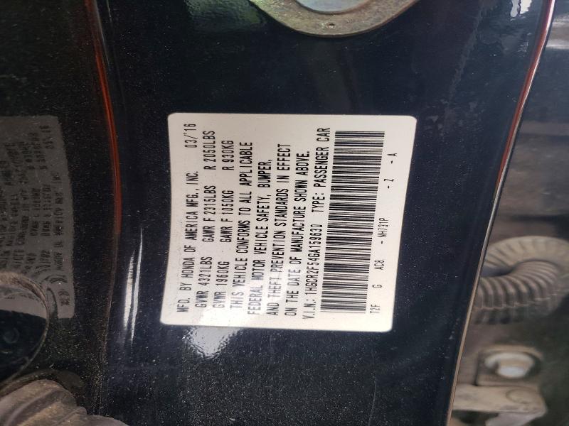 Продаж на аукціоні авто 2016 Honda Accord, vin: 1HGCR2F54GA159630, номер лоту: 50599876