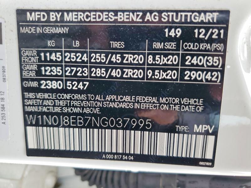 Продаж на аукціоні авто 2022 Mercedes-benz Glc Coupe, vin: W1N0J8EB7NG037995, номер лоту: 50487276