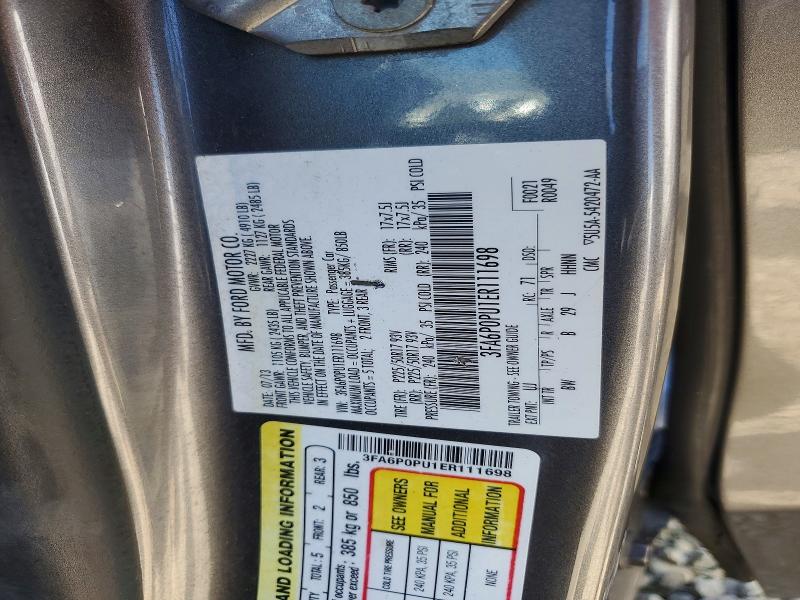 Продажа на аукционе авто 2014 Ford Fusion, vin: 3FA6P0PU1ER111698, номер лота: 51862256