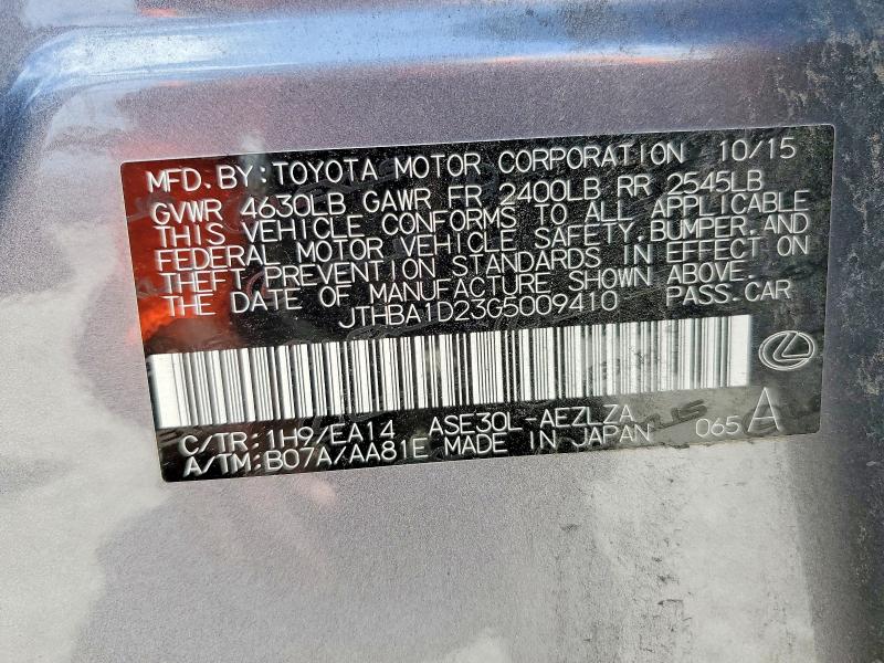 Aukcja sprzedaży 2016 Lexus Is, vin: JTHBA1D23G5009410, numer aukcji: 51467696