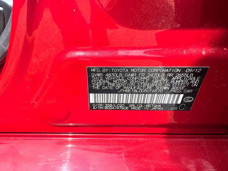 Aukcja sprzedaży 2013 Lexus Gs, vin: JTHBE1BL0D5016570, numer aukcji: 50468026