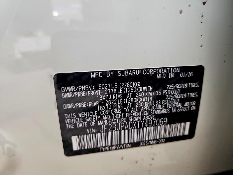 2026 Subaru Outback მანქანა იყიდება აუქციონზე, vin: JF2BUPADXTY497069, აუქციონის ნომერი: 51779986