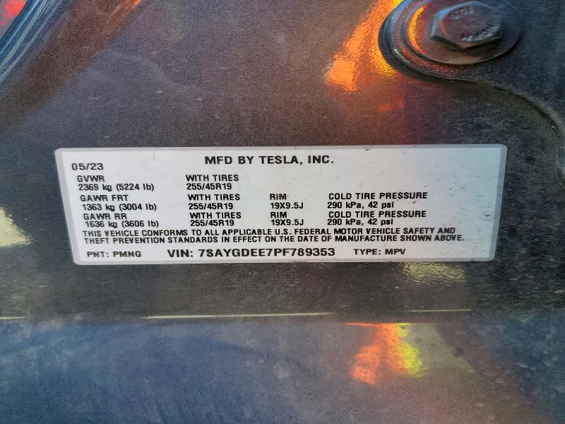 Продажа на аукционе авто 2023 Tesla Model Y, vin: 7SAYGDEE7PF789353, номер лота: 48943306