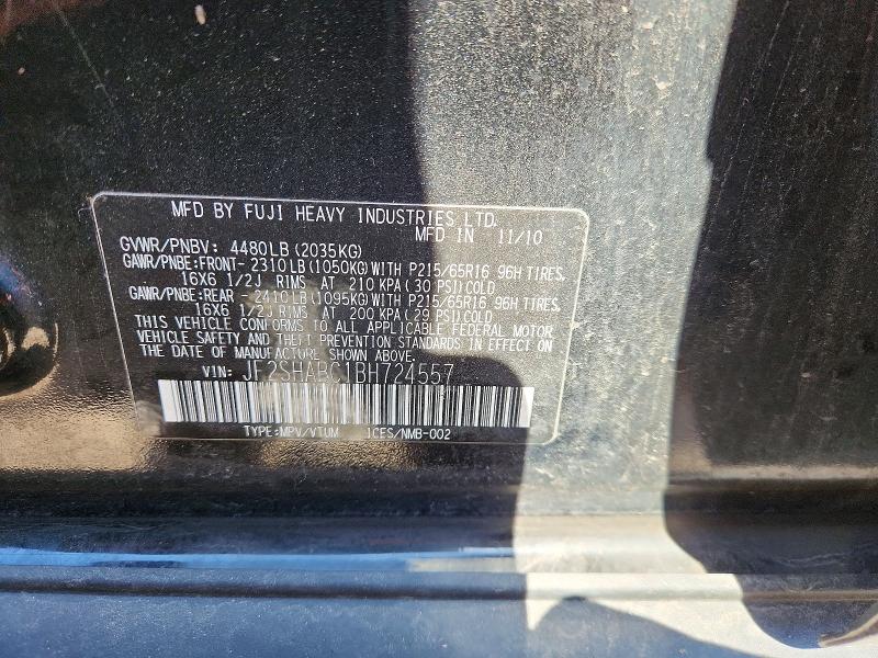 49162336 :رقم المزاد ، JF2SHABC1BH724557 vin ، 2011 Subaru Forester مزاد بيع
