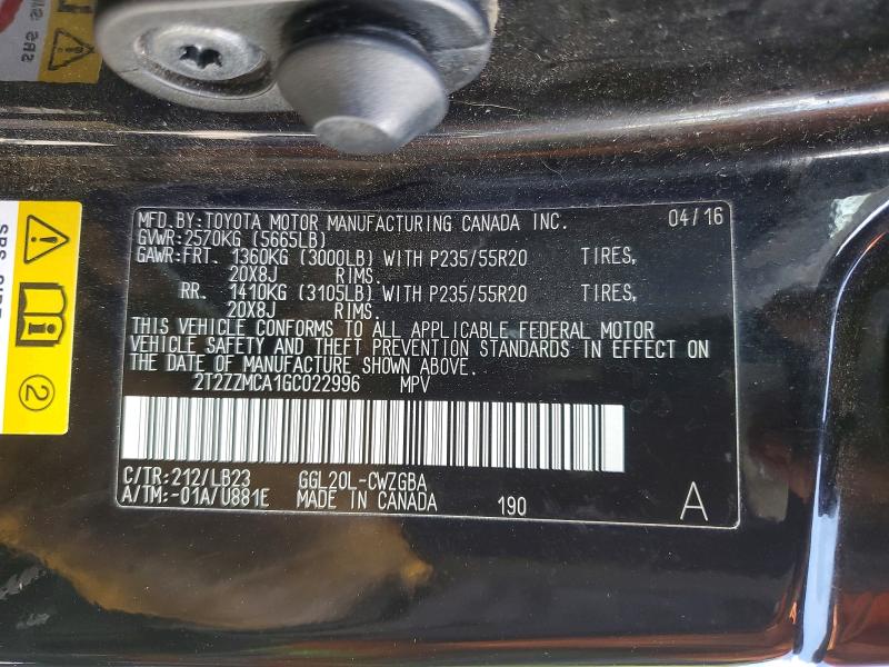 Продажа на аукционе авто 2016 Lexus Rx, vin: 2T2ZZMCA1GC022996, номер лота: 51536266