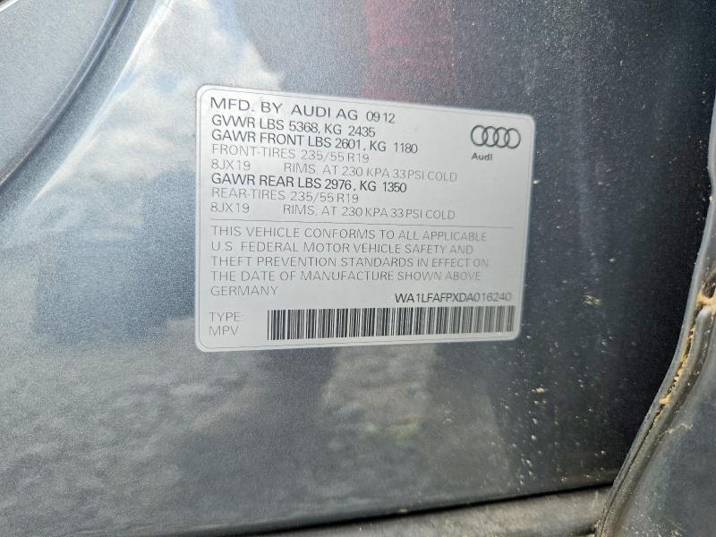 48897636 :رقم المزاد ، WA1LFAFPXDA016240 vin ، 2013 Audi Q5 مزاد بيع