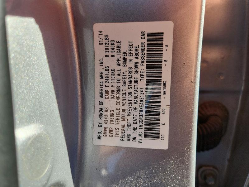 49965396 :رقم المزاد ، 1HGCR3F8XEA021247 vin ، 2014 Honda Accord مزاد بيع
