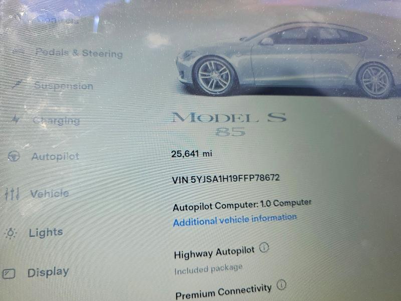 Aukcja sprzedaży 2015 Tesla Model S, vin: 5YJSA1H19FFP78672, numer aukcji: 48800466