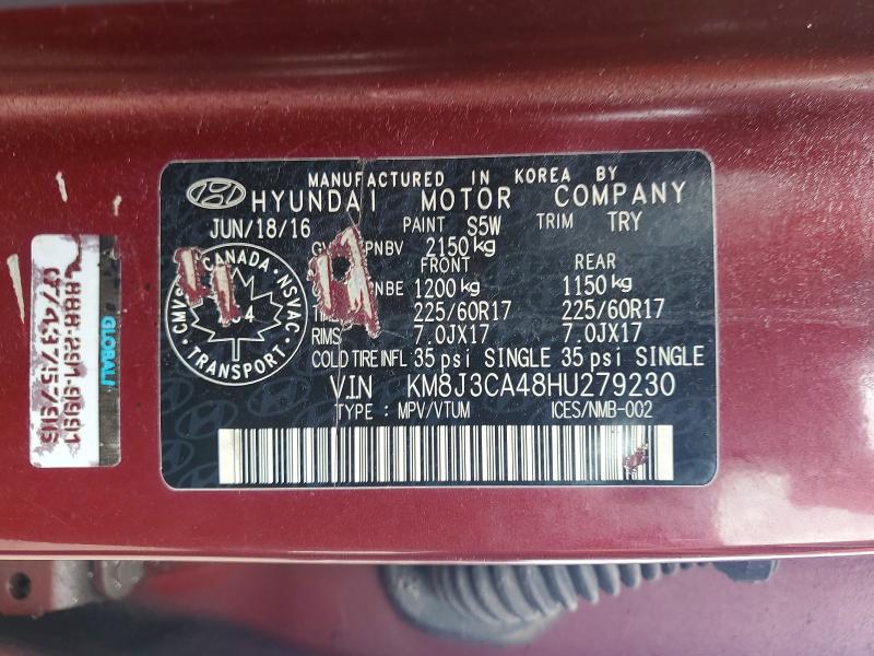 Aukcja sprzedaży 2017 Hyundai Tucson, vin: KM8J3CA48HU279230, numer aukcji: 48569066