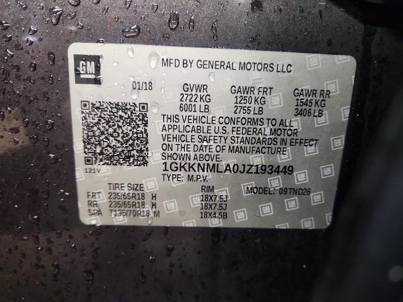 Продаж на аукціоні авто 2018 Gmc Acadia, vin: 1GKKNMLA0JZ193449, номер лоту: 48257856