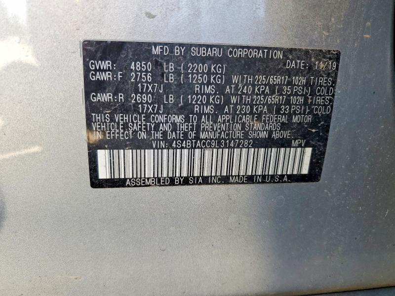 Aukcja sprzedaży 2020 Subaru Outback, vin: 4S4BTACC9L3147282, numer aukcji: 48931636