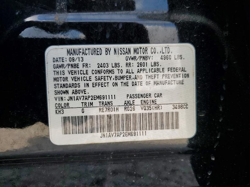 48696466 :رقم المزاد ، JN1AV7AP2EM691111 vin ، 2014 Infiniti Q50 Hybrid مزاد بيع