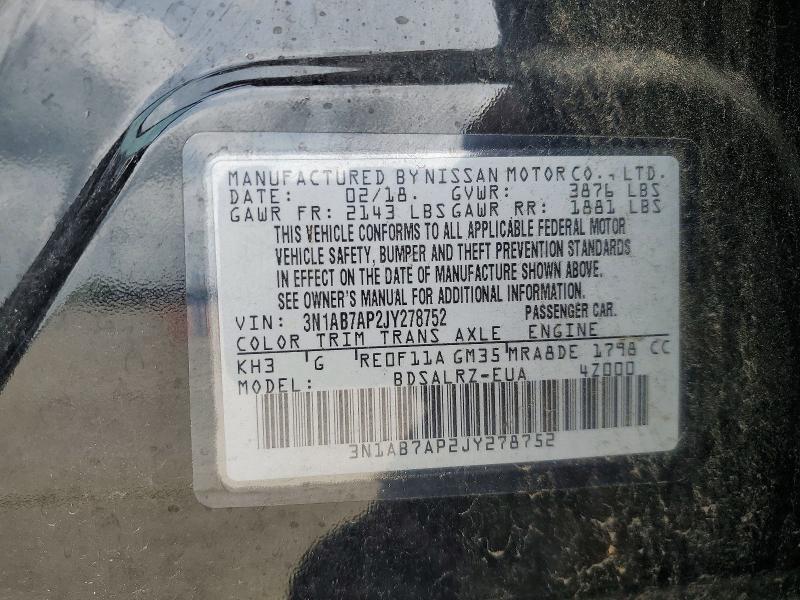 Aukcja sprzedaży 2018 Nissan Sentra, vin: 3N1AB7AP2JY278752, numer aukcji: 51482916