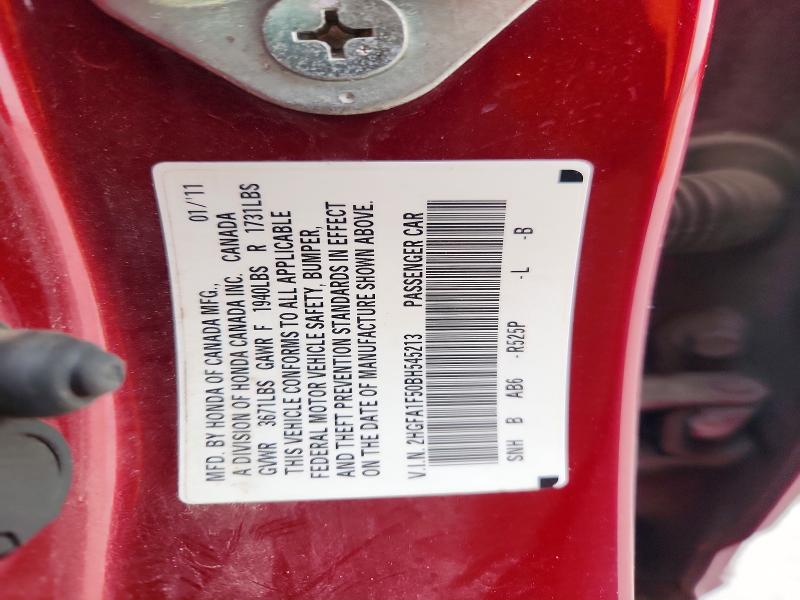 Продажа на аукционе авто 2011 Honda Civic, vin: 2HGFA1F50BH545213, номер лота: 51814976