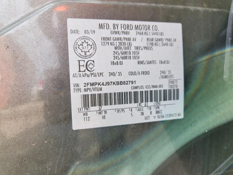 Aukcja sprzedaży 2019 Ford Edge, vin: 2FMPK4J97KBB82791, numer aukcji: 48310706