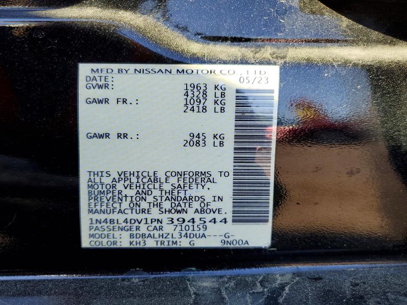 Продаж на аукціоні авто 2023 Nissan Altima, vin: 1N4BL4DV1PN394544, номер лоту: 51259146