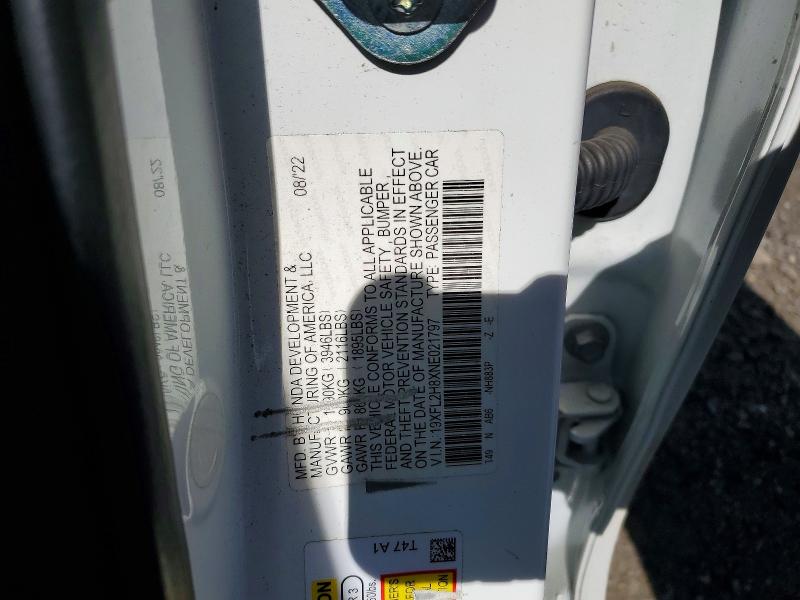 2022 Honda Civic მანქანა იყიდება აუქციონზე, vin: 19XFL2H8XNE021797, აუქციონის ნომერი: 50576136
