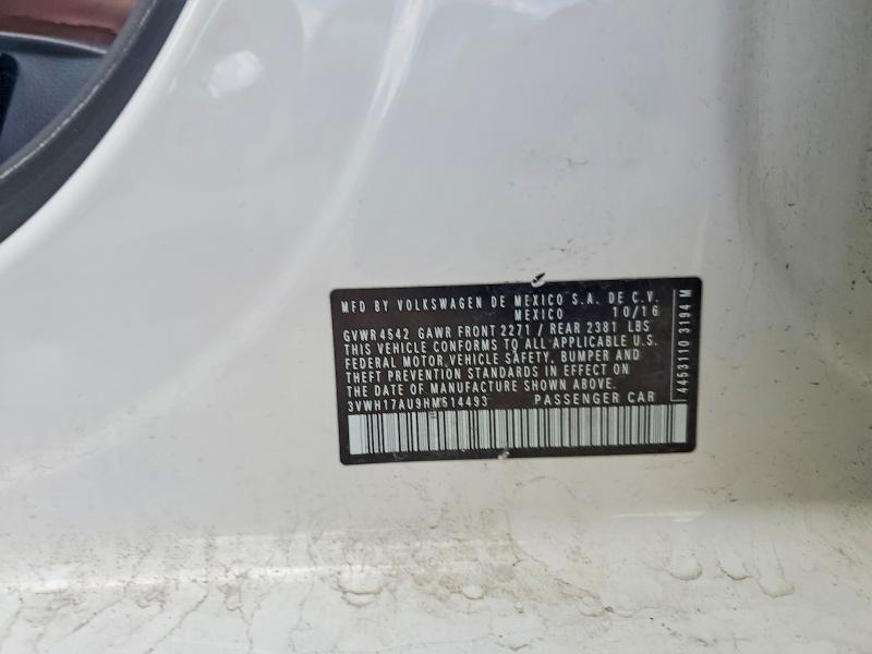 Продажа на аукционе авто 2017 Volkswagen Golf Alltrack, vin: 3VWH17AU9HM514493, номер лота: 48194496