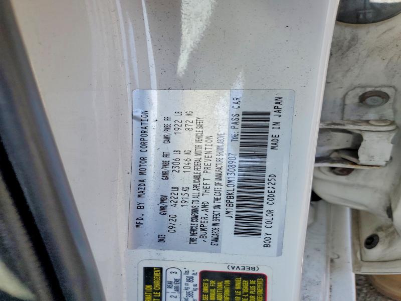 2021 Mazda 3 მანქანა იყიდება აუქციონზე, vin: JM1BPBKL0M1308907, აუქციონის ნომერი: 50811366