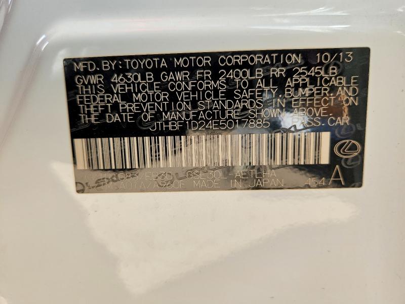 Продаж на аукціоні авто 2014 Lexus Is 250, vin: JTHBF1D24E5017885, номер лоту: 48932456