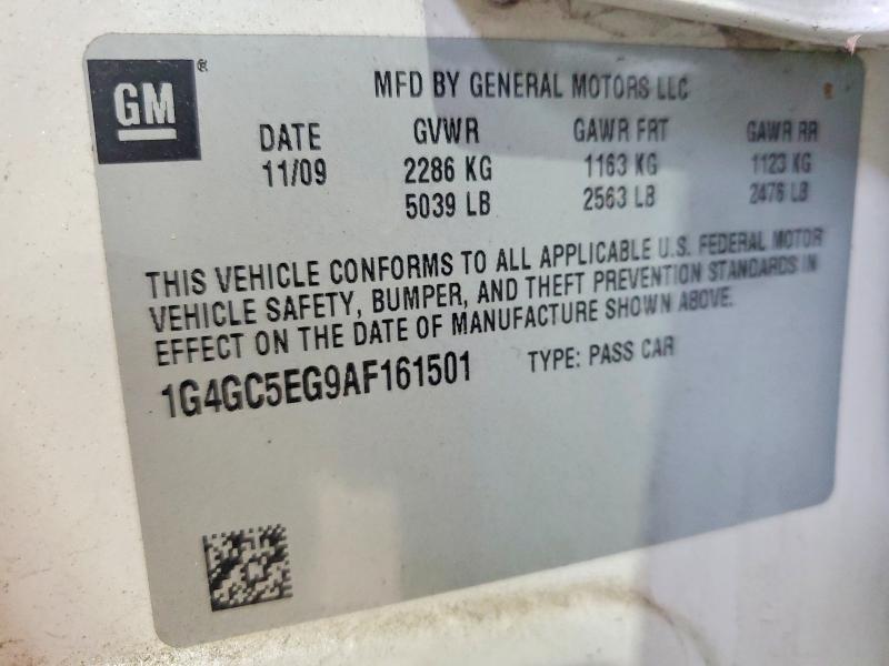 50593726 :رقم المزاد ، 1G4GC5EG9AF161501 vin ، 2010 Buick Lacrosse مزاد بيع