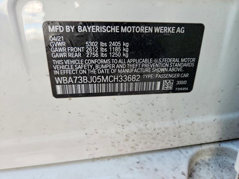 Aukcja sprzedaży 2021 Bmw 540, vin: WBA73BJ05MCH33682, numer aukcji: 49818756