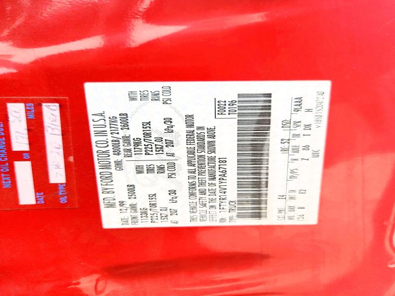 Продажа на аукционе авто 2000 Ford Ranger, vin: 1FTYR14V1YPA67181, номер лота: 48853606