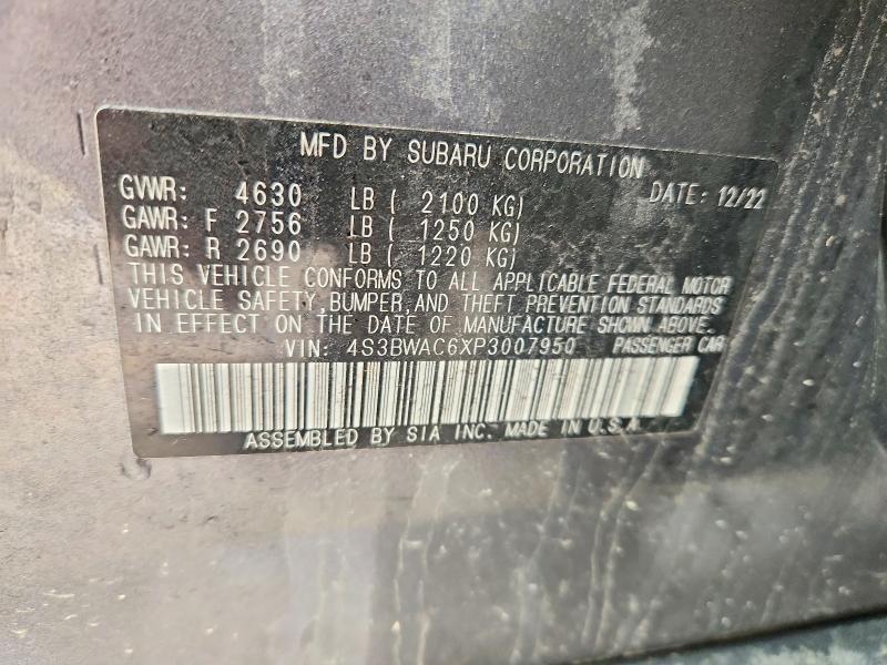 Продаж на аукціоні авто 2023 Subaru Legacy, vin: 4S3BWAC6XP3007950, номер лоту: 48391476