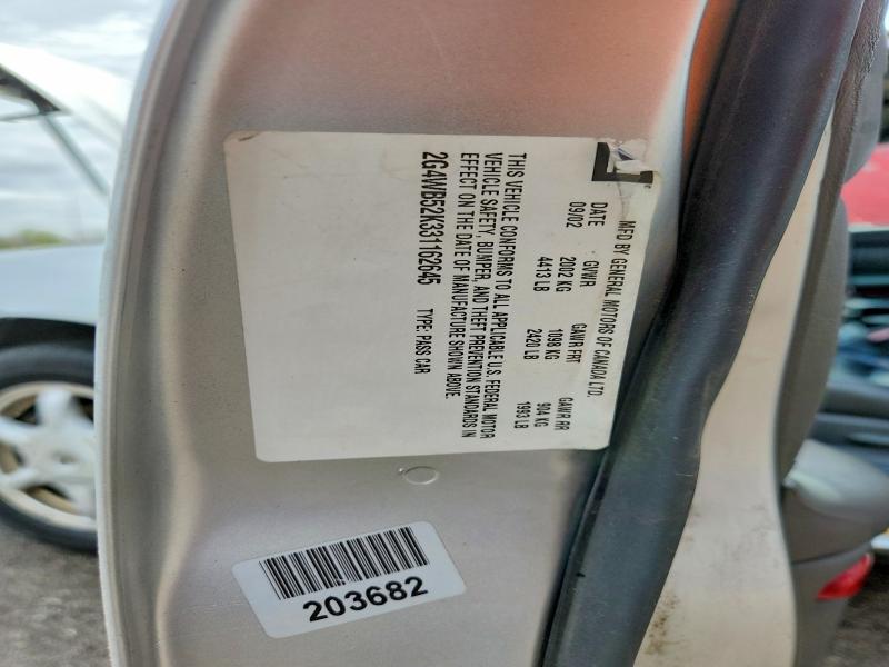 2003 Buick Regal მანქანა იყიდება აუქციონზე, vin: 2G4WB52K331162645, აუქციონის ნომერი: 50066446