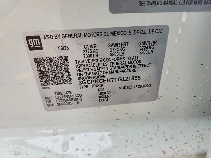 Aukcja sprzedaży 2026 Chevrolet Silverado, vin: 3GCPKCEK7TG121855, numer aukcji: 48503956
