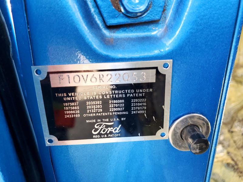 48089766 :رقم المزاد ، F10V6R22053 vin ، 1956 Ford F 100 مزاد بيع
