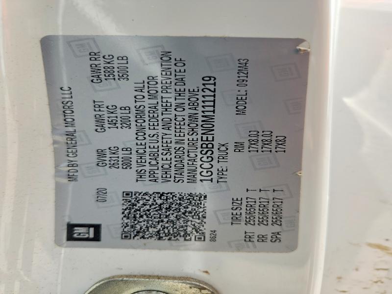 Продаж на аукціоні авто 2021 Chevrolet Colorado, vin: 1GCGSBEN0M1111219, номер лоту: 51595046