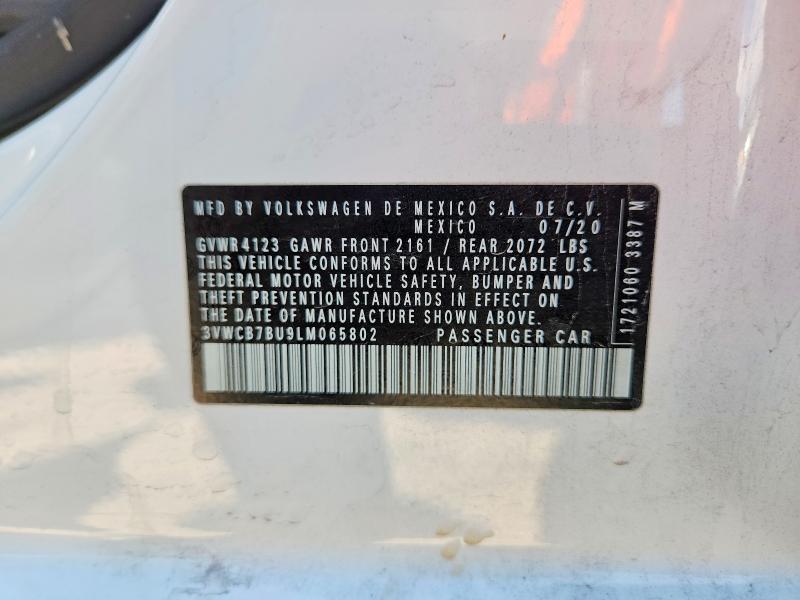 2020 Volkswagen Jetta მანქანა იყიდება აუქციონზე, vin: 3VWCB7BU9LM065802, აუქციონის ნომერი: 51885336