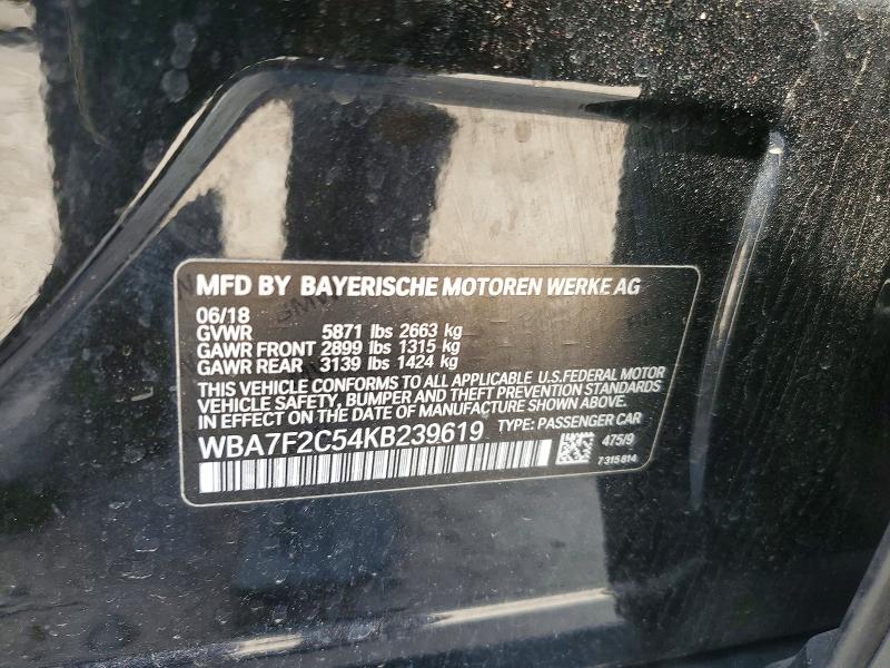 Продажа на аукционе авто 2019 Bmw 750, vin: WBA7F2C54KB239619, номер лота: 49685606