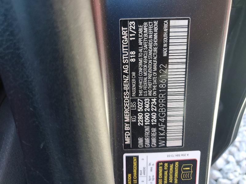 Продажа на аукционе авто 2024 Mercedes-benz C, vin: W1KAF4GB9RR186122, номер лота: 48967156