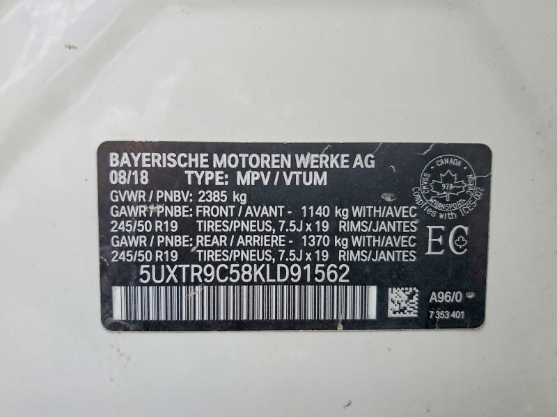 Продаж на аукціоні авто 2019 Bmw X3, vin: 5UXTR9C58KLD91562, номер лоту: 49650506