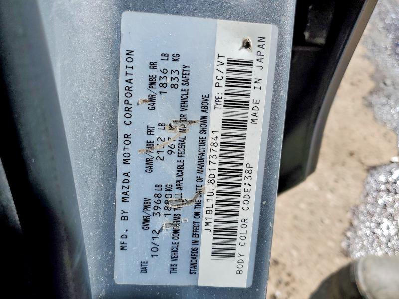 Продажа на аукционе авто 2013 Mazda 3, vin: JM1BL1UF8D1737841, номер лота: 48846356