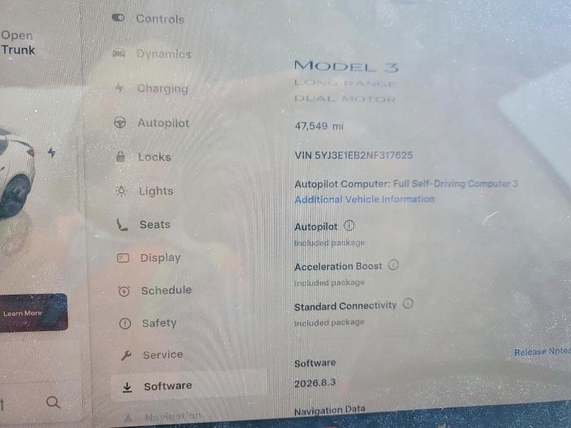 Aukcja sprzedaży 2022 Tesla Model 3, vin: 5YJ3E1EB2NF317625, numer aukcji: 51466946