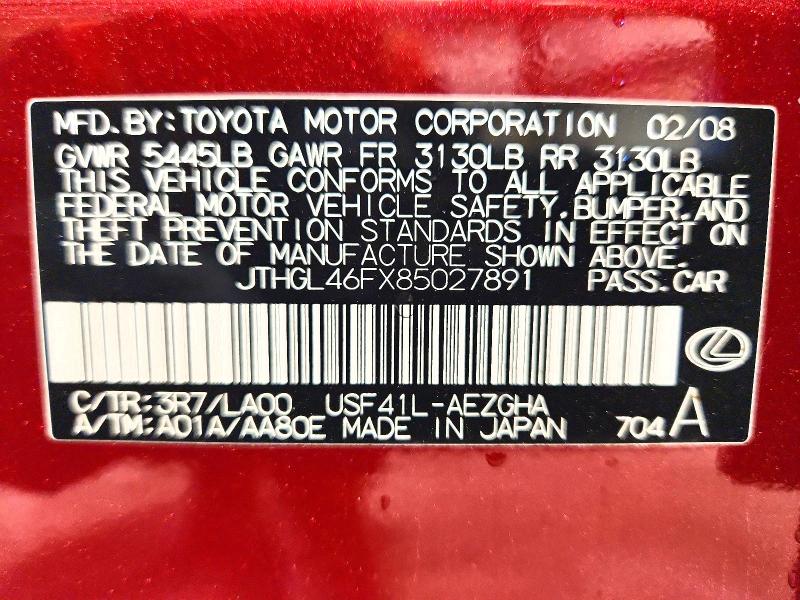 Aukcja sprzedaży 2008 Lexus Ls, vin: JTHGL46FX85027891, numer aukcji: 49604686