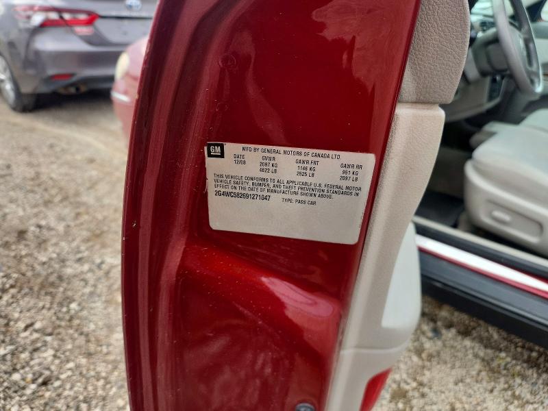 2009 Buick Lacrosse მანქანა იყიდება აუქციონზე, vin: 2G4WC582691271047, აუქციონის ნომერი: 51794256