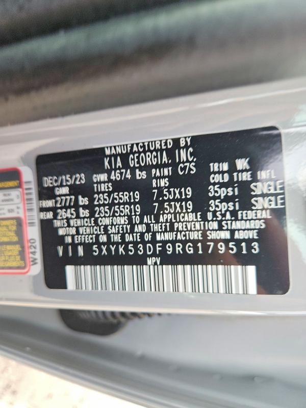 48894886 :رقم المزاد ، 5XYK53DF9RG179513 vin ، 2024 Kia Sportage مزاد بيع