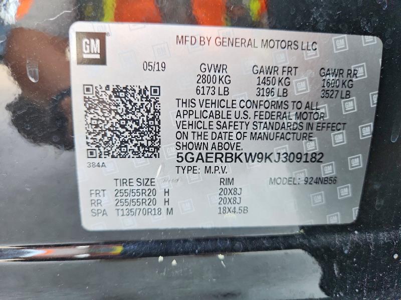 Продаж на аукціоні авто 2019 Buick Enclave, vin: 5GAERBKW9KJ309182, номер лоту: 48565196