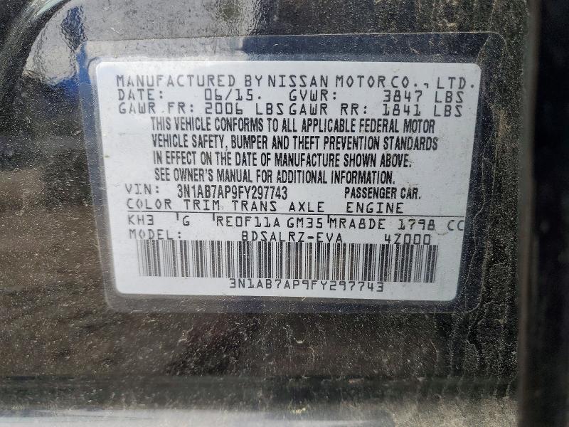 Продаж на аукціоні авто 2015 Nissan Sentra, vin: 3N1AB7AP9FY297743, номер лоту: 51535796
