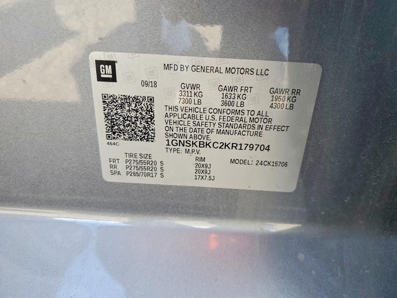 Продажа на аукционе авто 2019 Chevrolet Tahoe, vin: 1GNSKBKC2KR179704, номер лота: 50276066